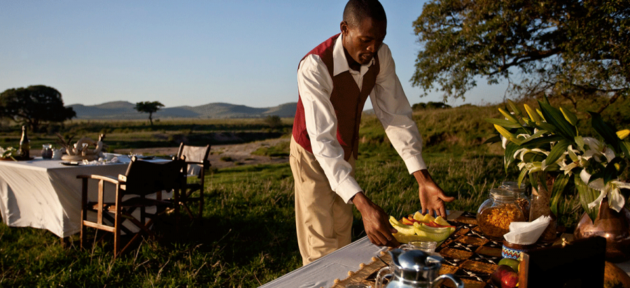 Bush breakfast in Serengeti National Park
